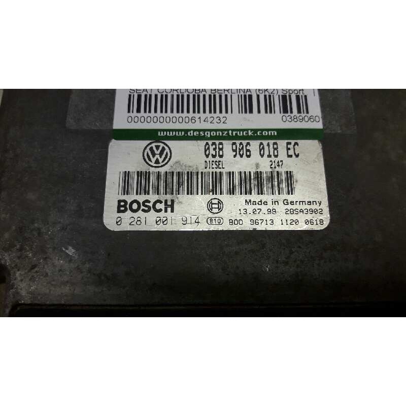 Recambio de centralita motor uce para seat cordoba berlina (6k2) sport referencia OEM IAM 038906018EC 0281001914 BOSCH 2