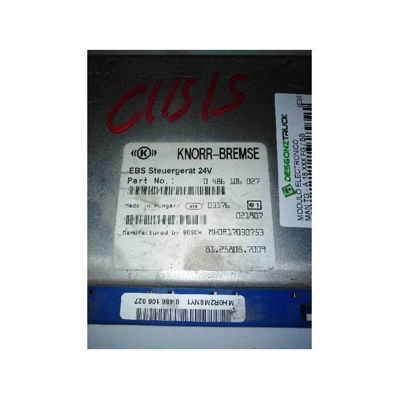 Recambio de modulo electronico para man tg - a 18.460 fg / bb (e3/e4) xl referencia OEM IAM 81258087009 0486106027 CENTRALITA EB - Blanco 2
