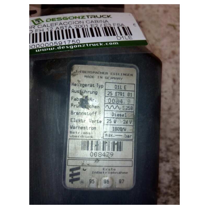 Recambio de motor calefaccion cabina para volvo fh 12 asta 2001 e2 / e3 fsa  6x2/4 e2/e3 largo globetrotter (lhh2, l2h2) referen - Blanco 2