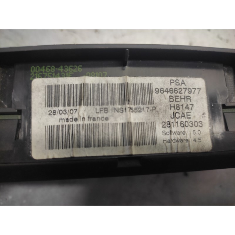 Recambio de mando climatizador para peugeot 307 break / sw (s1) break xs referencia OEM IAM 9646627977 281160303 - Negro 2