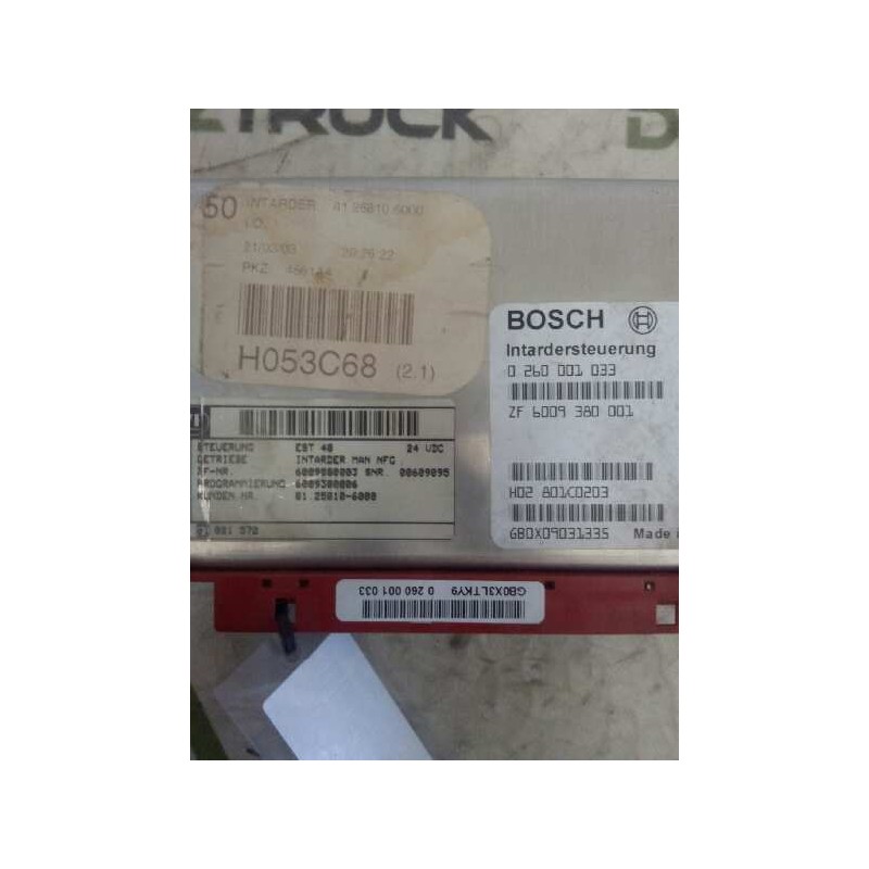 Recambio de modulo electronico para man tg - a 18.480 fg / bb (e3/e4) l referencia OEM IAM 0260001033 6009380001 CENTRALITA INTA 3