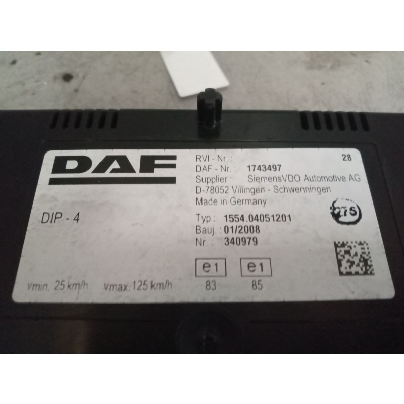 Recambio de cuadro instrumentos para daf serie xf105.410 12.9 diesel referencia OEM IAM 1743497 2