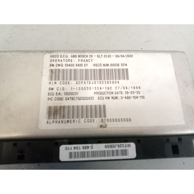Recambio de modulo electronico para iveco eurocargo tector chasis  (typ 120 e 24) larga distancia referencia OEM IAM 500383214 4