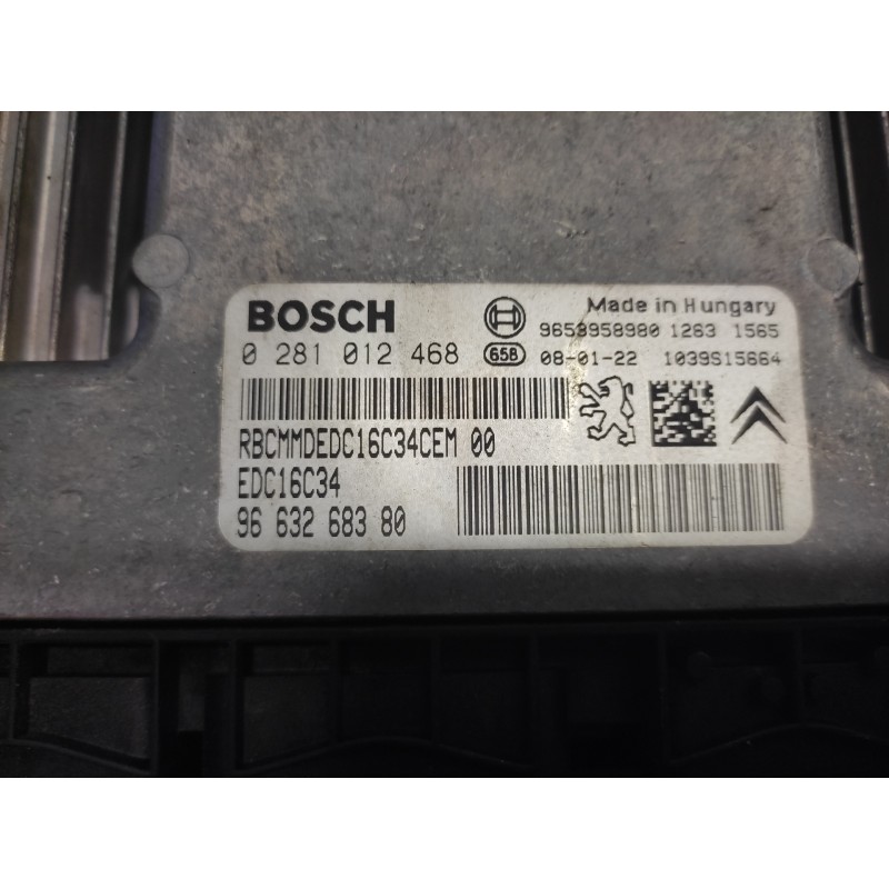 Recambio de centralita motor uce para citroën xsara picasso 1.6 hdi 90 exclusive referencia OEM IAM 0281012468 9663268380 965395 - Gris 2