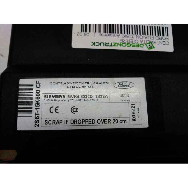 Recambio de centralita cierre para ford fusion (cbk) ambiente referencia OEM IAM 5WK48032DT83SA 1345624 - Azul 4