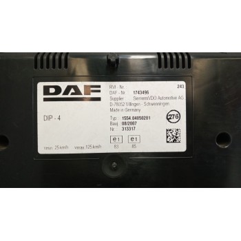 Recambio de cuadro instrumentos para daf serie xf105.xxx 12.9 diesel referencia OEM IAM 1743496  