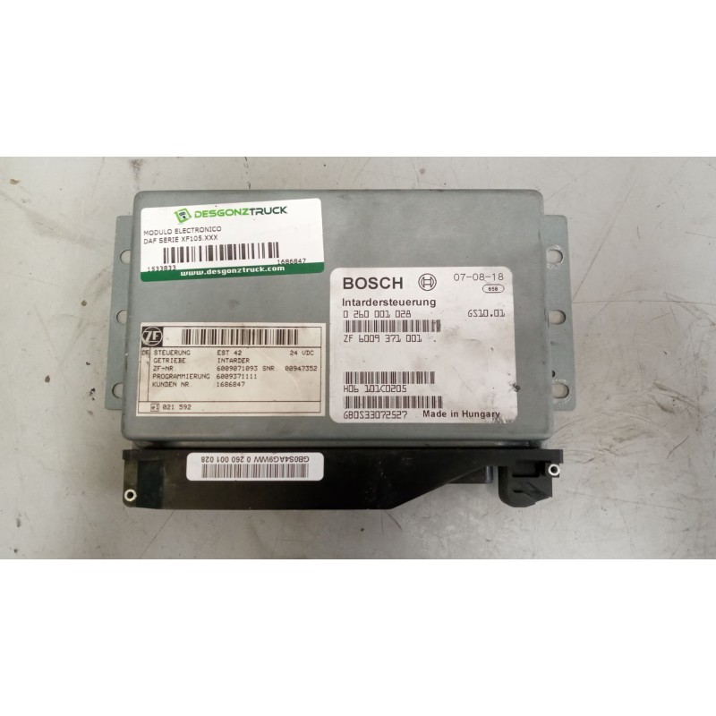 Recambio de modulo electronico para daf serie xf105.xxx 12.9 diesel referencia OEM IAM 1686847 6009371001 0260001028