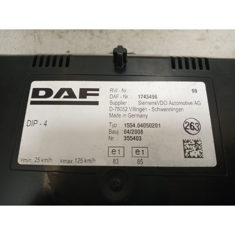 Recambio de cuadro instrumentos para daf serie xf105.460 12.9 diesel referencia OEM IAM 1743496 - Blanco 2