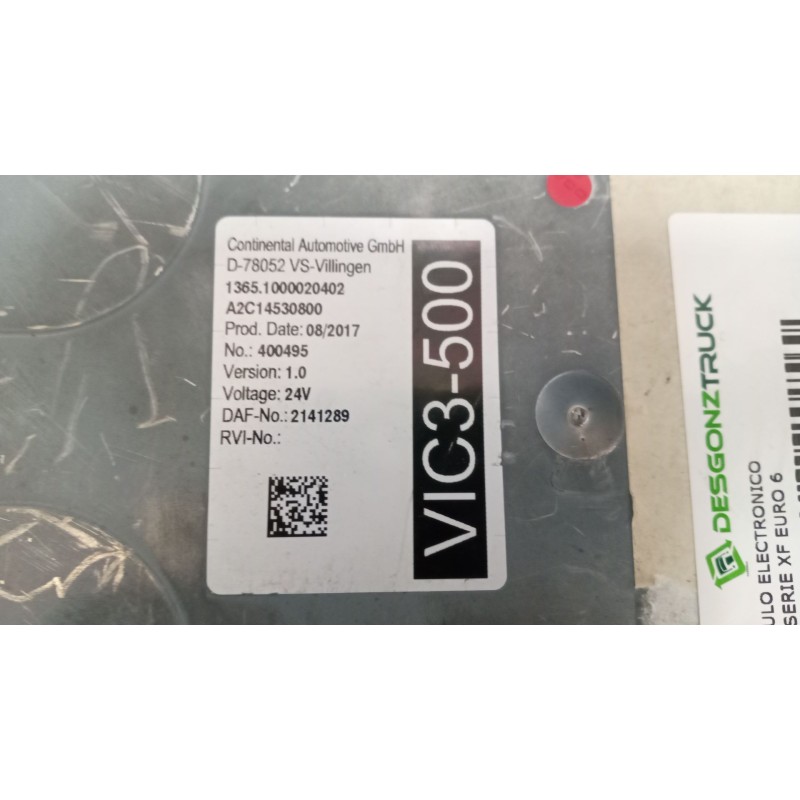 Recambio de modulo electronico para daf serie xf euro 6 12.9 diesel referencia OEM IAM 2141289  VERSION1.0 - Blanco 6