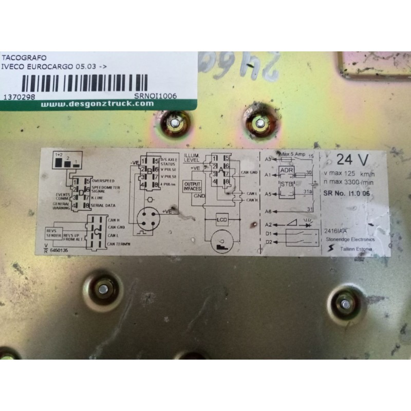 Recambio de tacografo para iveco eurocargo 05.03  3.9 diesel referencia OEM IAM SRNOI1006  24702233 - Blanco 4
