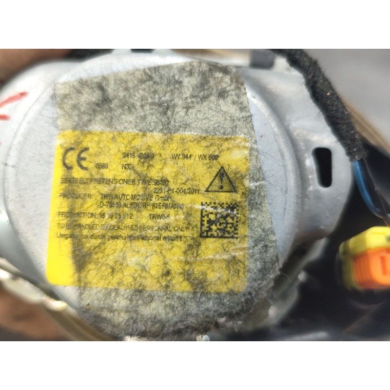 Recambio de cinturon seguridad trasero derecho para audi q7 (4mb, 4mg, 4mq) 3.0 tdi quattro referencia OEM IAM - Negro 2