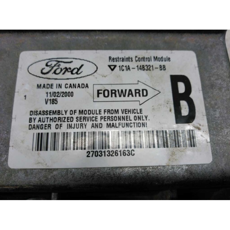 Recambio de centralita airbag para ford transit mod. 2000 combi ft 280 2.0 corto city-light referencia OEM IAM 1C1A14B321BB - Blanco 2
