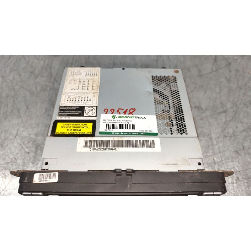 Recambio de sistema audio / radio cd para volkswagen eos (1f7) 2.0 tdi referencia OEM IAM 1K0035198C - Azul 2