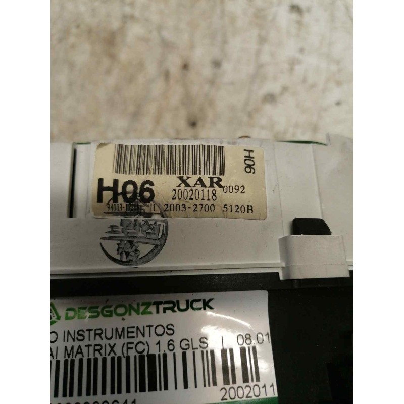 Recambio de cuadro instrumentos para hyundai matrix (fc) 1.6 gls referencia OEM IAM 20020118 - Gris 2