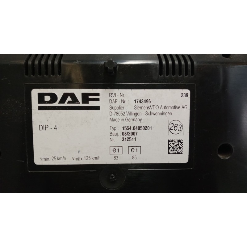 Recambio de cuadro instrumentos para daf serie xf105.460 12.9 diesel referencia OEM IAM 1743496 - Blanco 2