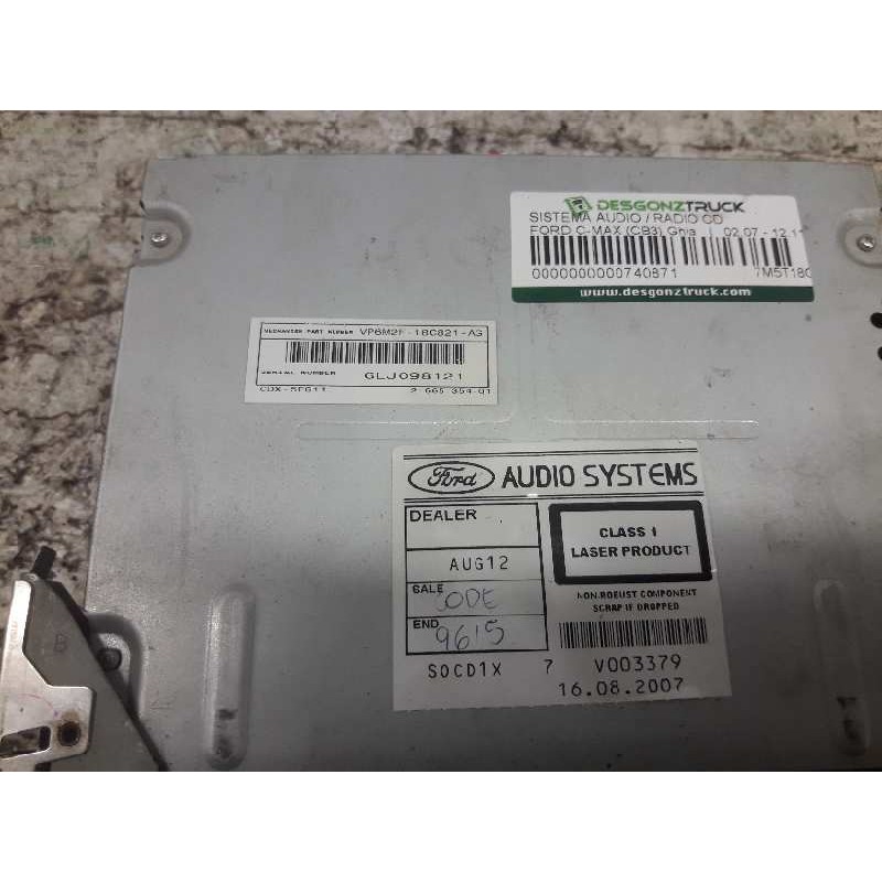 Recambio de sistema audio / radio cd para ford c-max (cb3) ghia referencia OEM IAM 7M5T18C939AE V003379 2