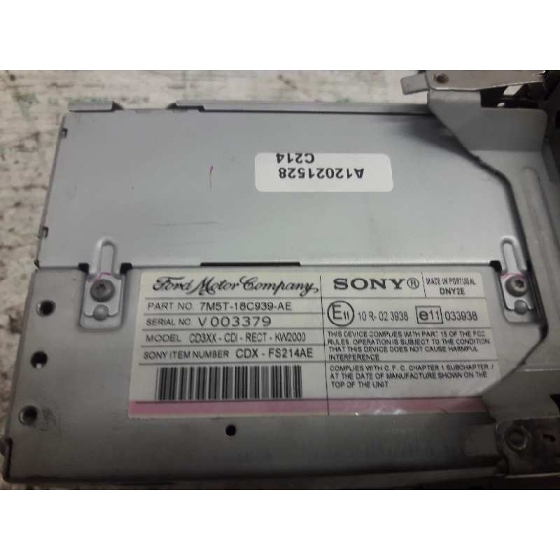 Recambio de sistema audio / radio cd para ford c-max (cb3) ghia referencia OEM IAM 7M5T18C939AE V003379 3