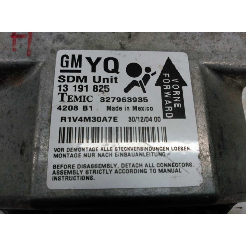 Recambio de centralita airbag para opel astra h berlina cosmo referencia OEM IAM 13191825 327963935 R1V4M30A7E - Gris 2
