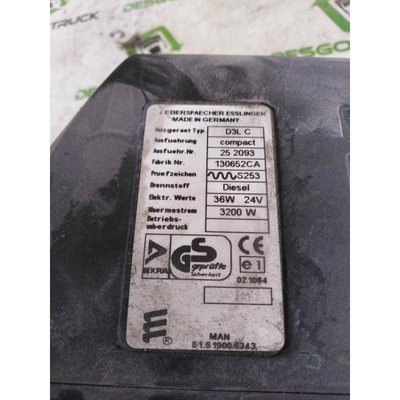 Recambio de motor calefaccion para man tg - a 18.460 fg / bb (e3/e4) l referencia OEM IAM 81619006343 D3LC COMPACT EBERSPAECHER - Gris 2