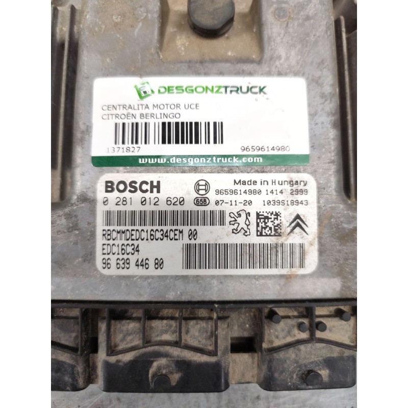 Recambio de centralita motor uce para citroën berlingo 1.6 16v hdi referencia OEM IAM 9659614980  