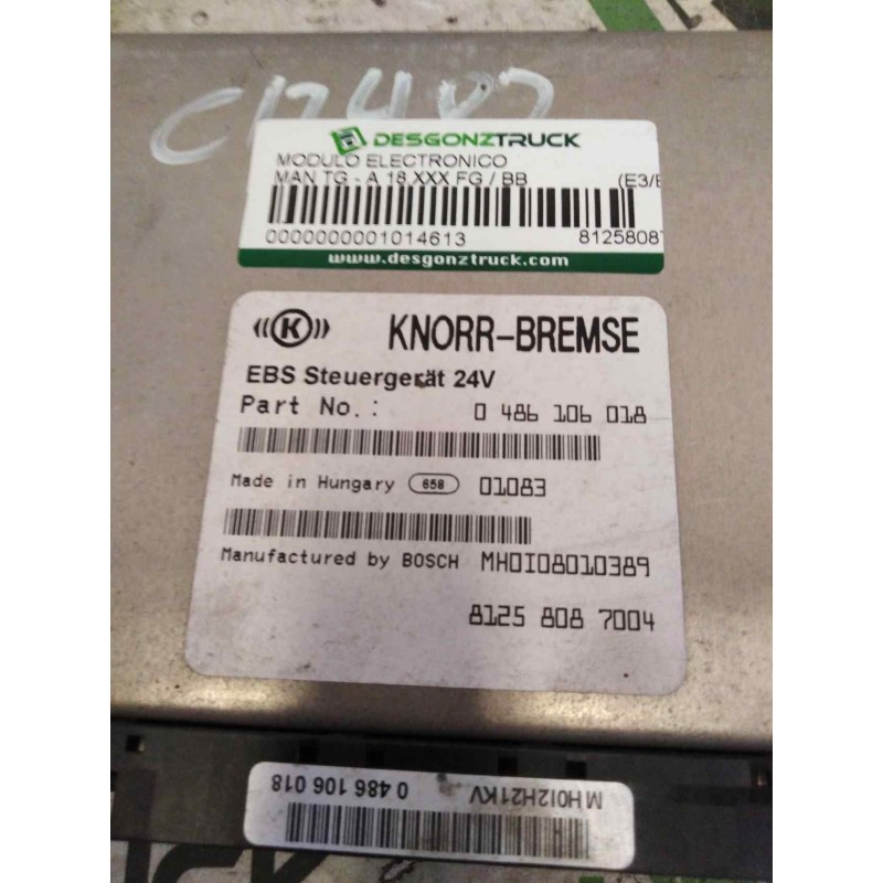 Recambio de modulo electronico para man tg - a 18.460 fg / bb (e3/e4) l referencia OEM IAM 81258087004 0486106018 CENTRALITA EBS - Gris 2