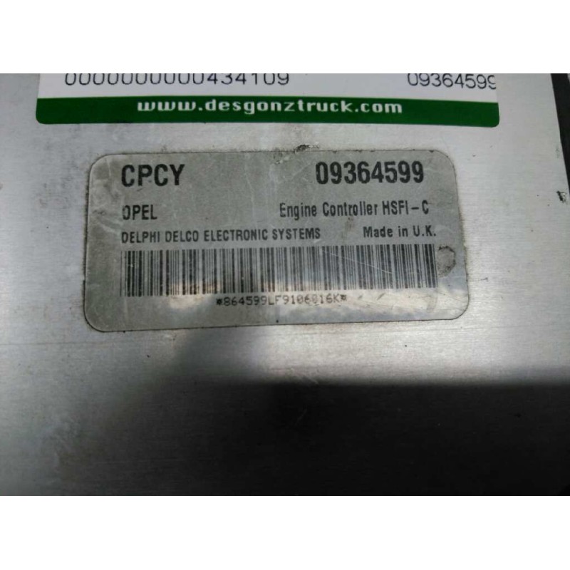 Recambio de centralita motor uce para opel vectra b berlina básico referencia OEM IAM 09364599 3