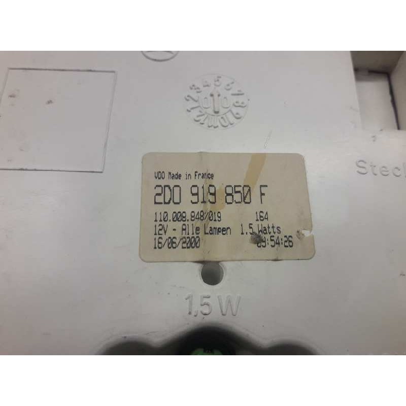 Recambio de cuadro instrumentos para volkswagen lt caja cerrada / combi (mod. 1997) referencia OEM IAM 2D0919850F 110008848019 - Blanco 3