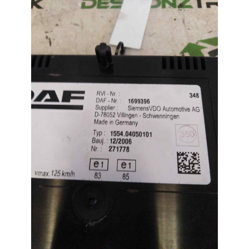 Recambio de cuadro instrumentos para daf serie xf105.460 fsa 4x2 space-cab referencia OEM IAM 1699396 3