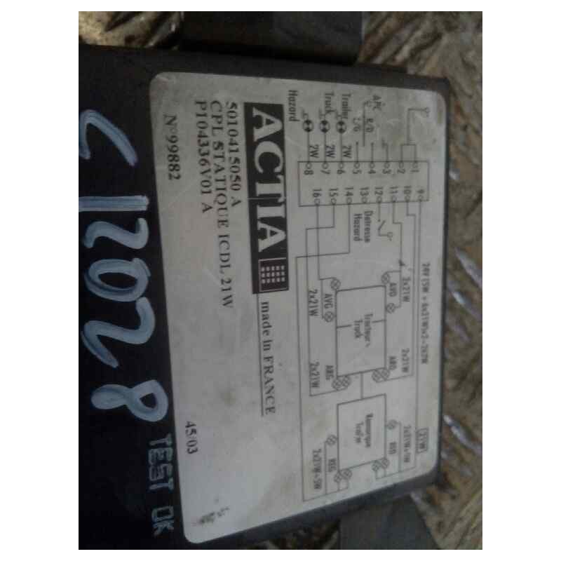 Recambio de modulo electronico para renault midlum fg 220.14/c e3 cabina para dormir referencia OEM IAM 5010415050 - Blanco 2