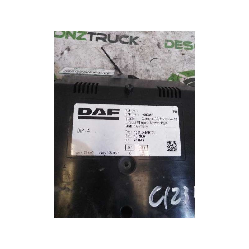 Recambio de cuadro instrumentos para daf serie xf105.460 fsa 4x2 space-cab referencia OEM IAM 1699396 2