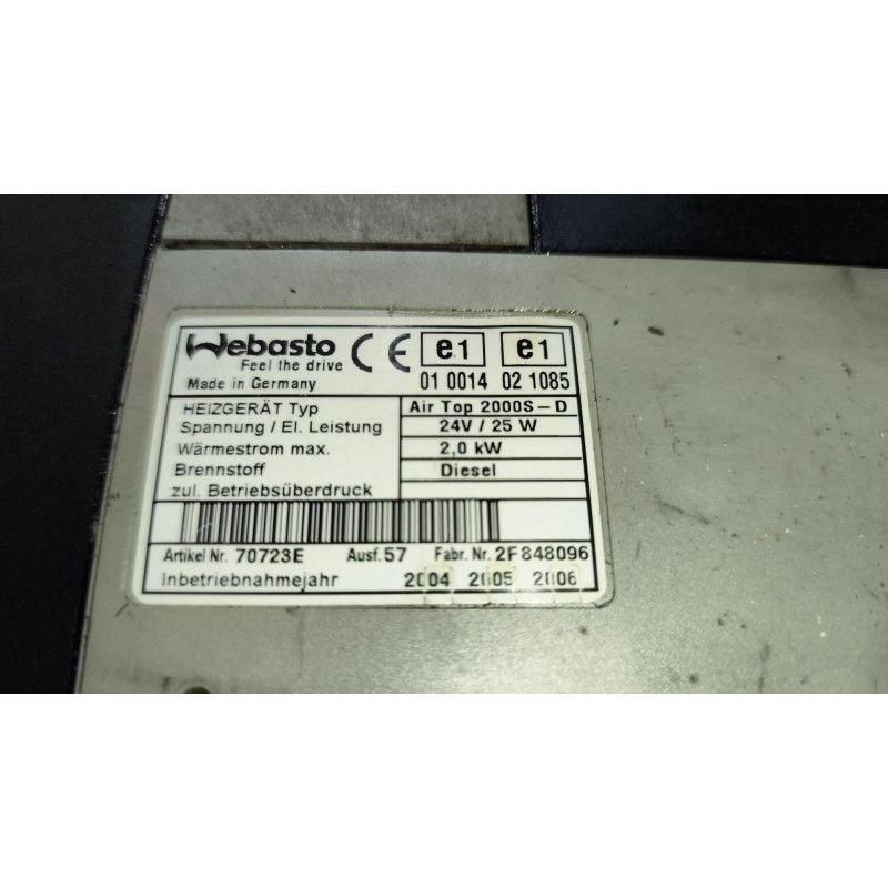 Recambio de motor calefaccion cabina para volvo fh 480 12.8 diesel referencia OEM IAM AIRTOP2000S 20383404 WEBASTO 4