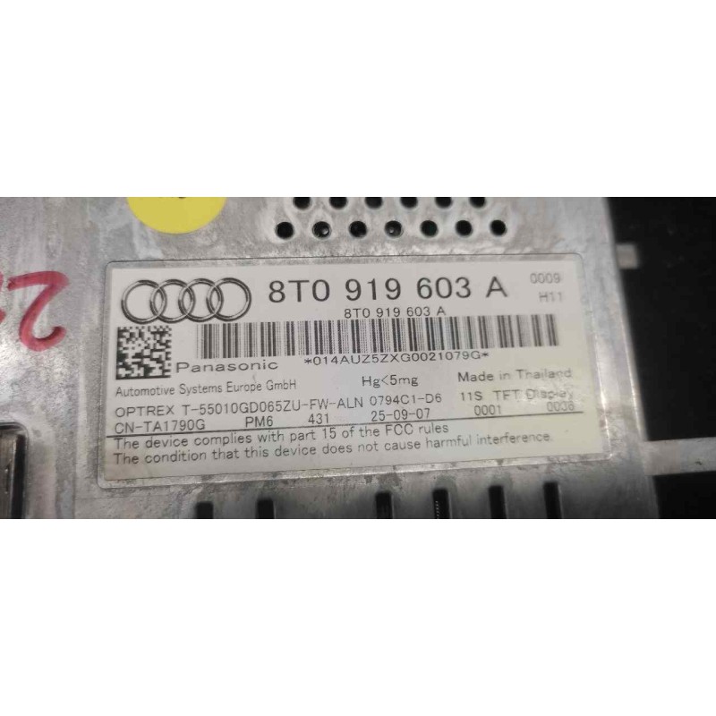 Recambio de pantalla multifuncion para audi a4 ber. (b8) básico referencia OEM IAM 8T0919603A 4