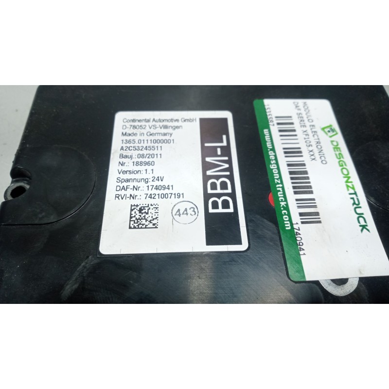 Recambio de modulo electronico para daf serie xf105.510 12.9 diesel referencia OEM IAM 1740941  7421007191 - Blanco 3