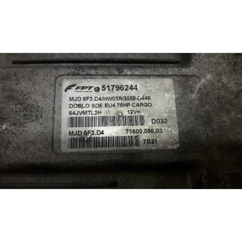 Recambio de centralita motor uce para fiat doblo (119) 1.3 16v multijet active com. (55kw) referencia OEM IAM - Blanco 3