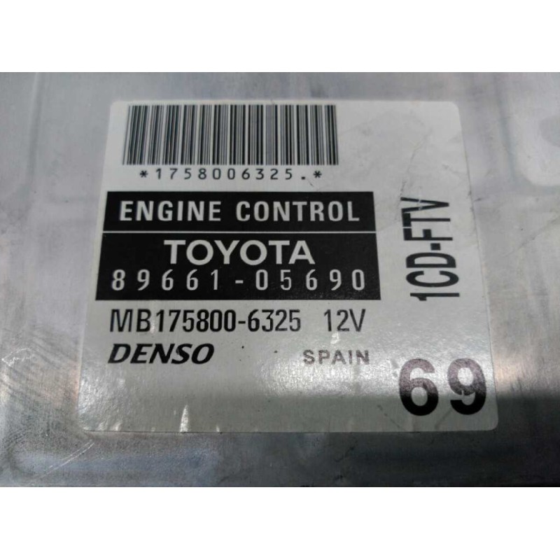 Recambio de centralita motor uce para toyota avensis wagon (t25) 2.0 d-4d executive referencia OEM IAM 89661-05690 DENSO 2
