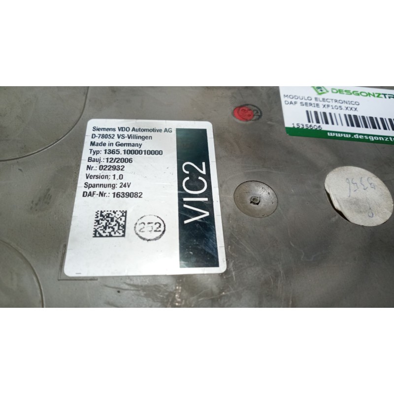 Recambio de modulo electronico para daf serie xf105.xxx 12.9 diesel referencia OEM IAM 1639082  version 1.0