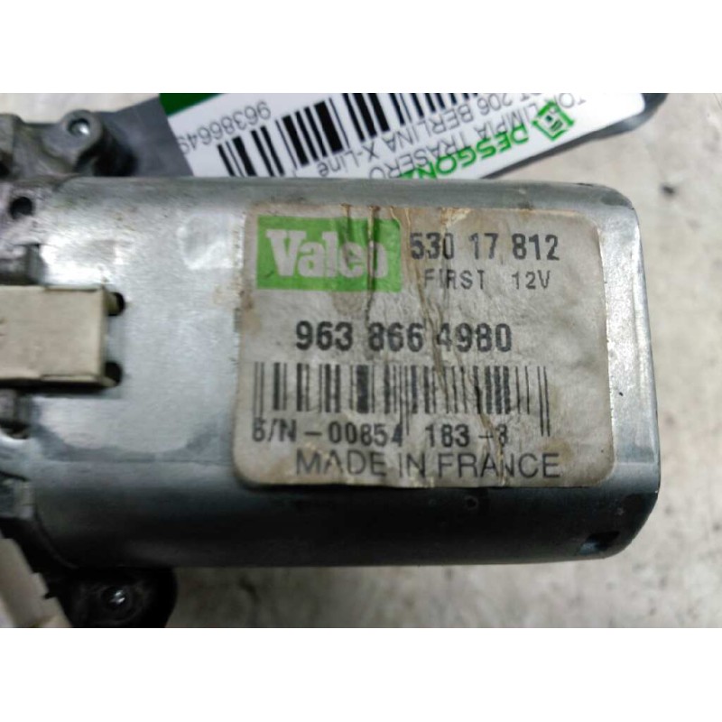 Recambio de motor limpia trasero para peugeot 206 berlina x-line referencia OEM IAM 9638664980 3
