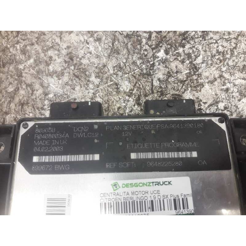 Recambio de centralita motor uce para citroën berlingo 1.9 d sx plus familiar referencia OEM IAM 9641390180 9648225280 R04080034 - Gris 2