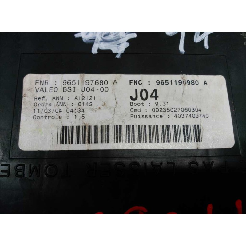 Recambio de caja reles / fusibles para peugeot 206 berlina x-line referencia OEM IAM 9651197680 9651196980 BSI 3