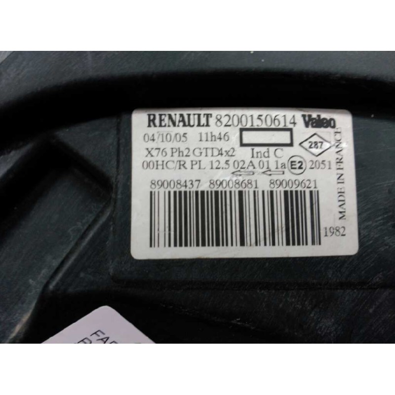 Recambio de faro izquierdo para renault kangoo (f/kc0) alize referencia OEM IAM 8200150614 - Blanco 4