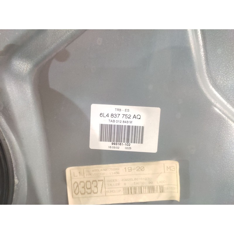 Recambio de elevalunas delantero derecho para seat ibiza iii (6l1) 1.2 referencia OEM IAM 6L4837752AQ - Azul 3