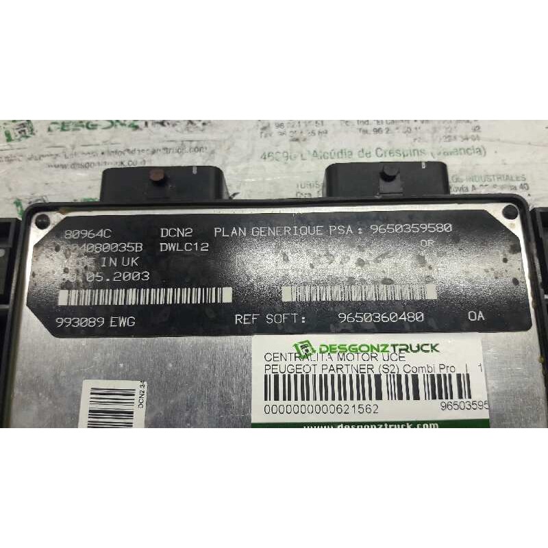 Recambio de centralita motor uce para peugeot partner (s2) combi pro referencia OEM IAM 9650359580 - Blanco 4