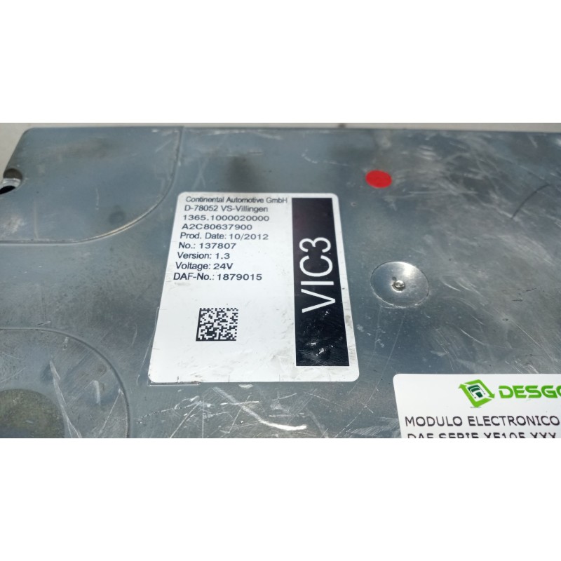 Recambio de modulo electronico para daf serie xf105.460 12.9 diesel referencia OEM IAM 1879015  VERSION 1.3 - Blanco 3