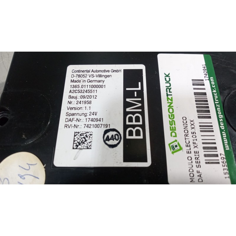 Recambio de modulo electronico para daf serie xf105.460 12.9 diesel referencia OEM IAM 1740941  7421007191 - Blanco 3