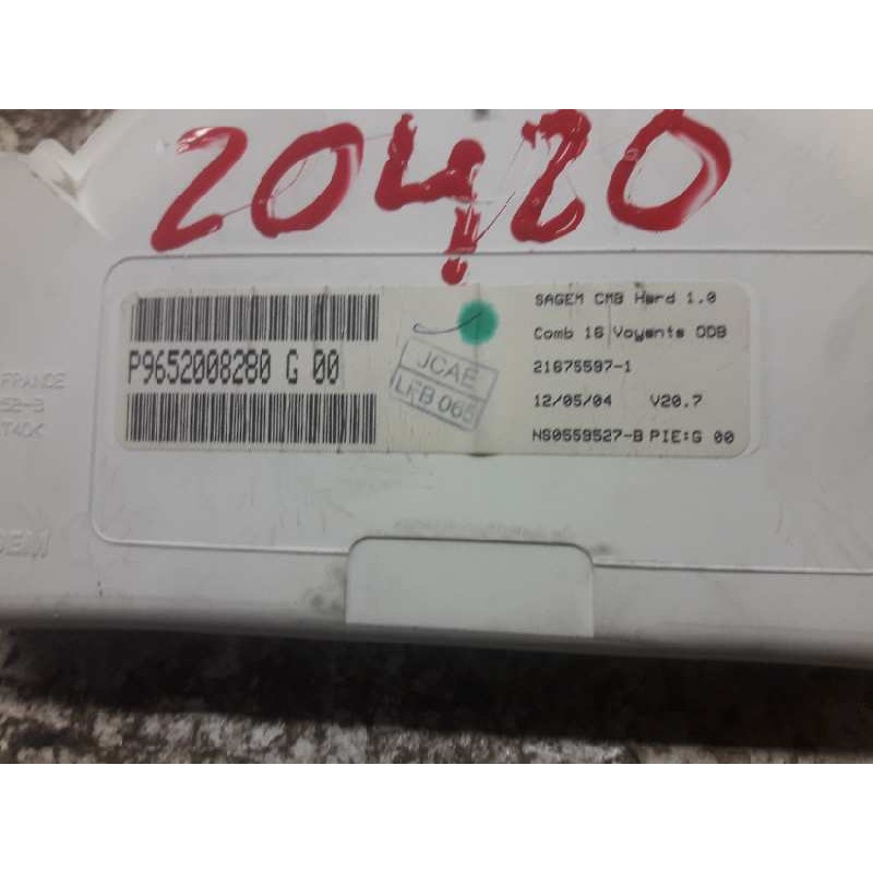 Recambio de cuadro instrumentos para citroën c3 1.4 hdi premier referencia OEM IAM 9652008280G NS0559527B 216755971 - Gris 3