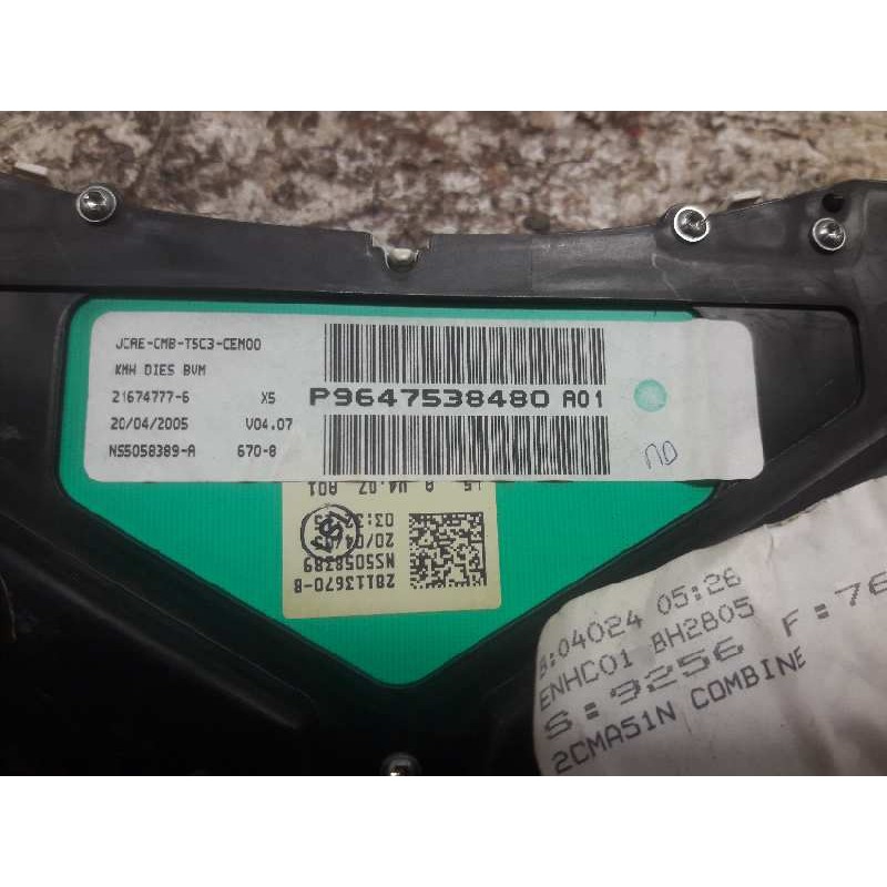 Recambio de cuadro instrumentos para peugeot 307 (s1) xs referencia OEM IAM 9647538480A 216747776 NS5058389A 4