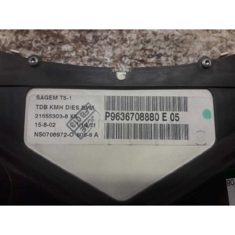Recambio de cuadro instrumentos para peugeot 307 (s1) xs referencia OEM IAM 9636708880E 216553038X5 NS07069720 4