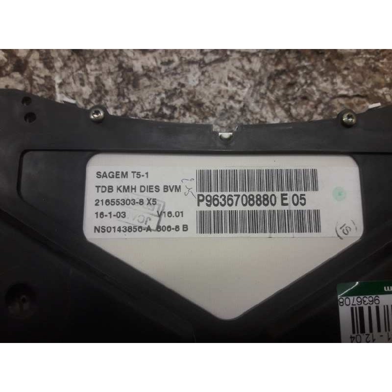 Recambio de cuadro instrumentos para peugeot 307 (s1) xs referencia OEM IAM 9636708880E 216553038X5 NS0143856A 5