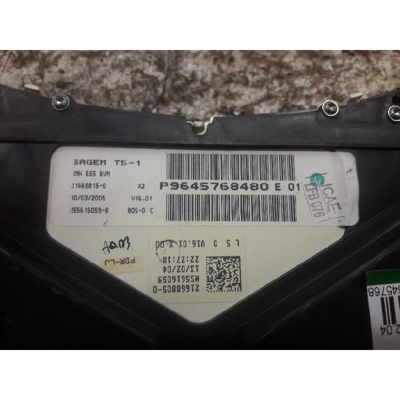 Recambio de cuadro instrumentos para peugeot 307 (s1) xr referencia OEM IAM 9645768480E 216698150 HS56160598 - Azul 3