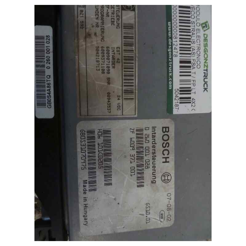 Recambio de modulo electronico para iveco stralis (as) fsa t / fp lt 4x2 gran espacio referencia OEM IAM 504218713 0260001028 CE 2